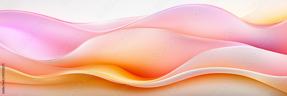 Fototapeta premium Abstract pastel waves, flowing and dreamy. Soft, smooth curves create a calming and gentle mood