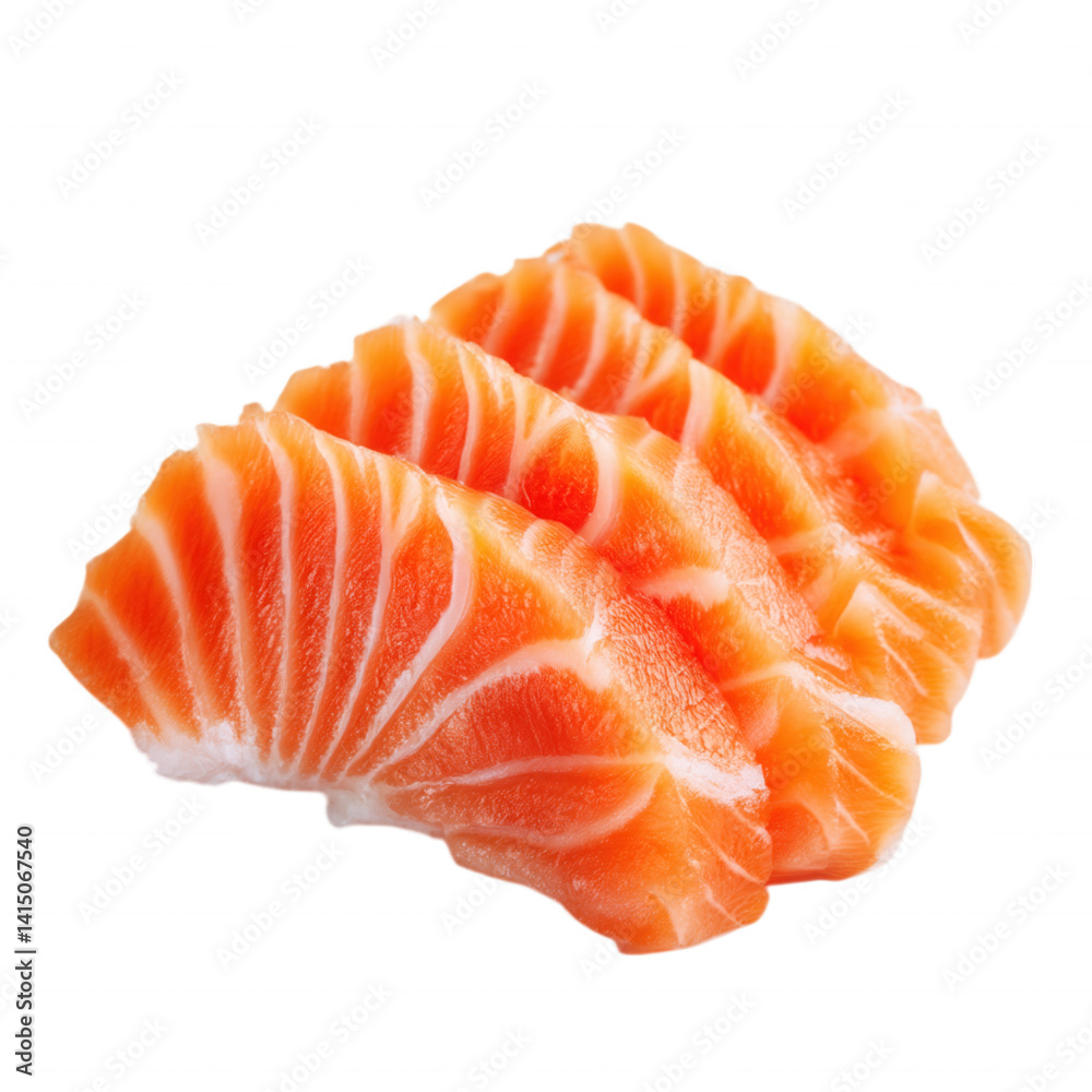 Fresh Raw Salmon Shasimi Fillet Clean Sliceson Transparent Background Fresh Raw Salmon Shasimi Fillet Clean Sliceson Transparent Background