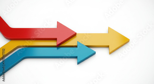 Free Download Three abstract arrows merging into one direction symbolizing unified teamwork in corporate strategy - GFXLoad