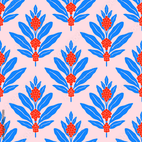 Hand drawn seamless vector coffee pattern