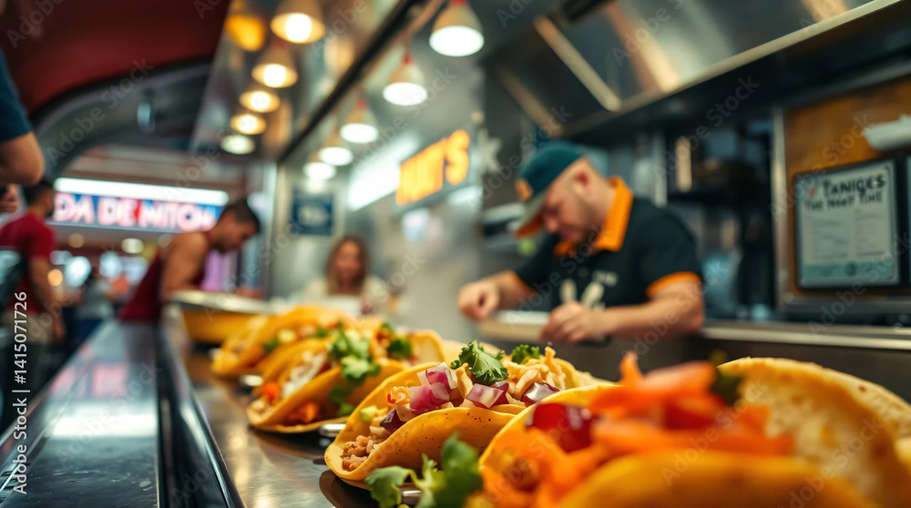 Fototapeta premium Tacos made in a food truck