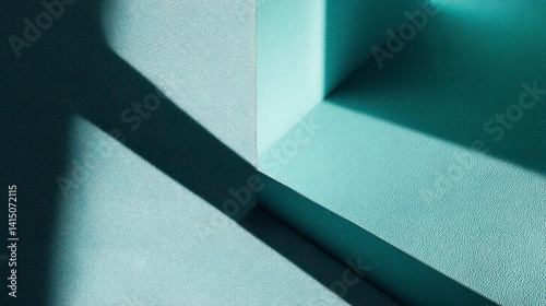 Serene Teal Corner: Textured Walls and Playful Light