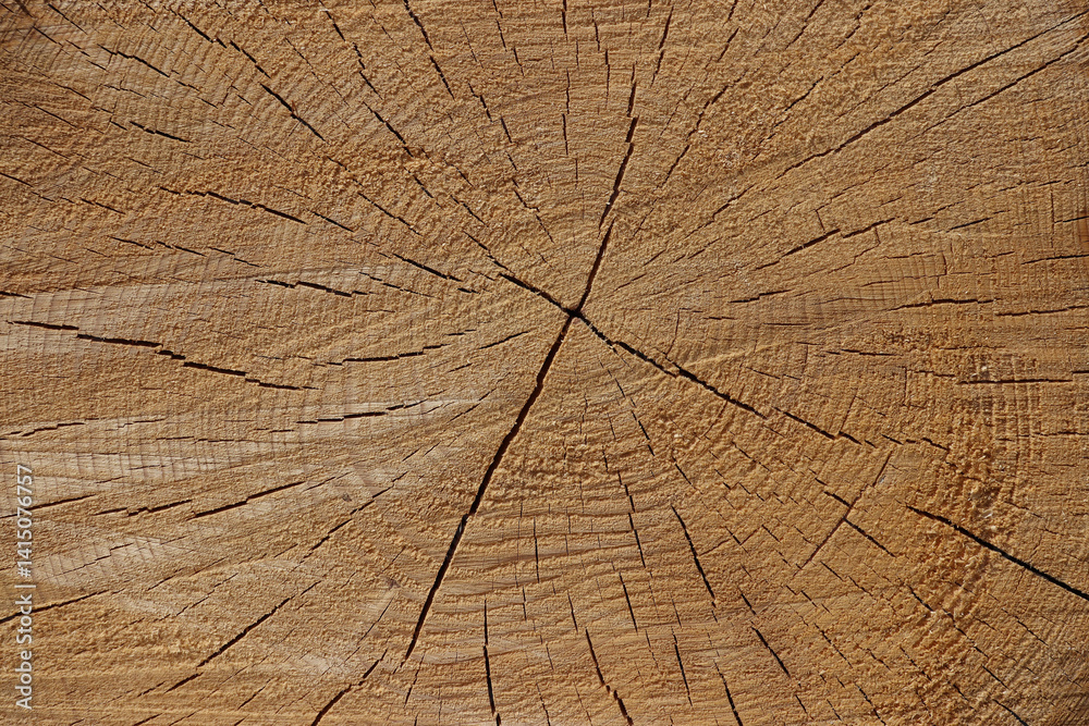 Fototapeta premium Cross section of a freshly sawn tree (Bavaria, Germany)
