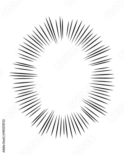 ゆるい手書きの線の集中線フレーム素材