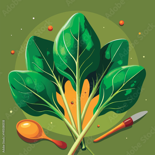 Fresh spinach leaves. ready to eat.
