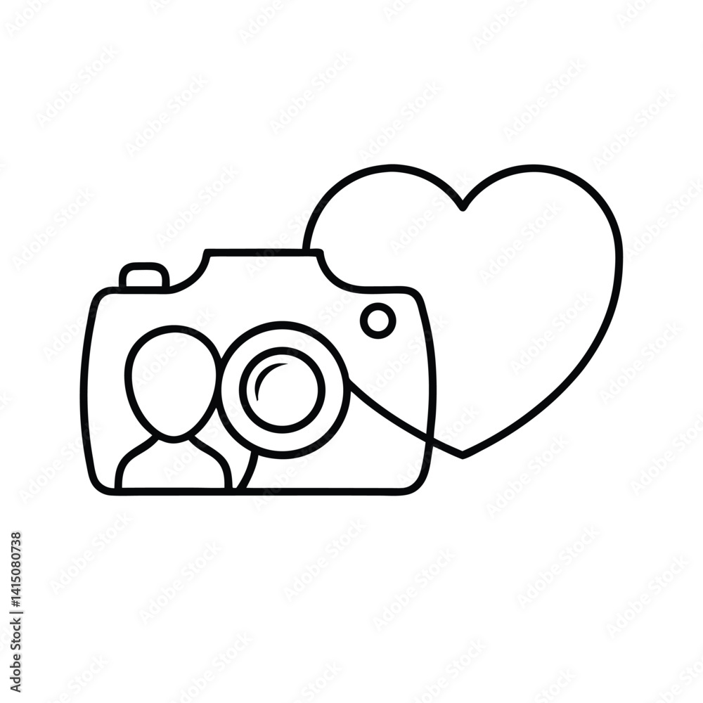 couple photo camera icon minimal style couple photo camera icon minimal style