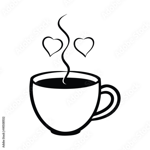 coffee mug with heart shaped steam
