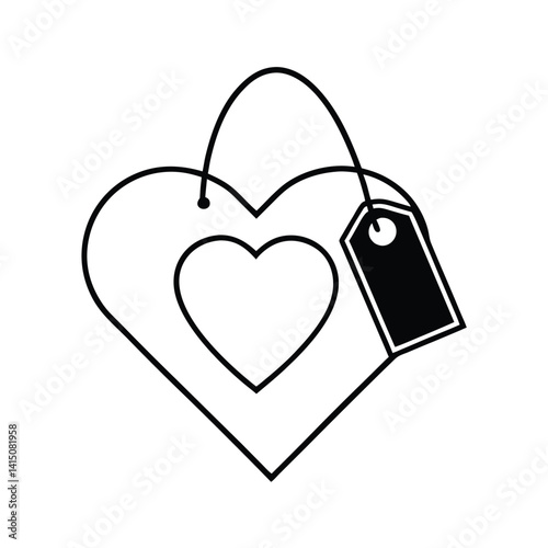 heart in gift tag for love sale