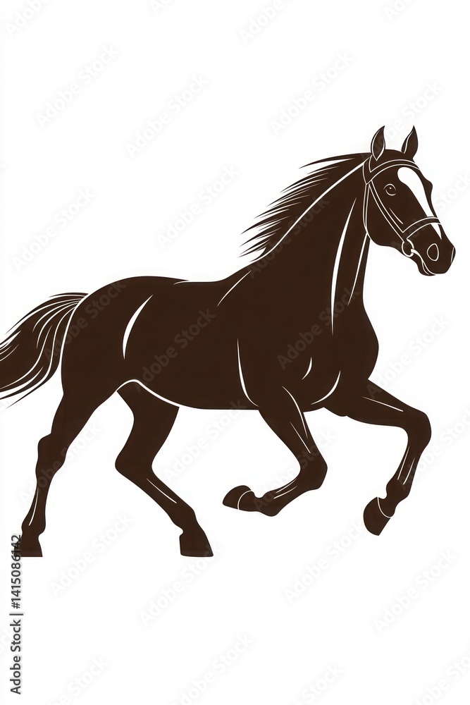 Silhouetted running horse Silhouetted running horse
