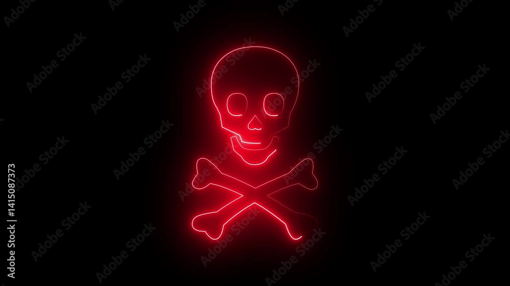 Danger head vertical icon animation on black background Danger head vertical icon animation on black background