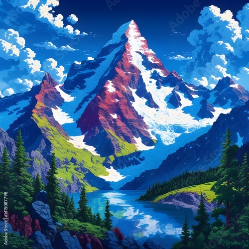 the beauty of rural mountain scenery with clear clouds 
