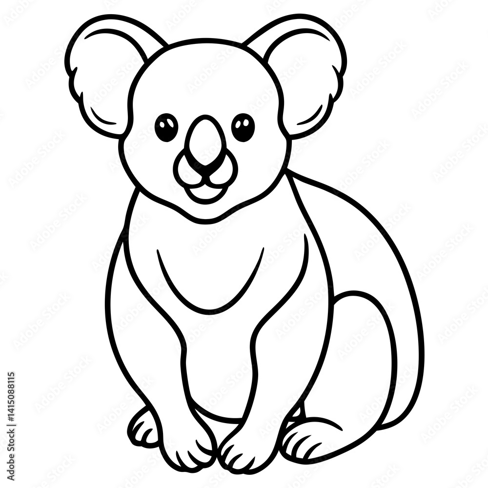 Fototapeta premium Koala Line Art on White
