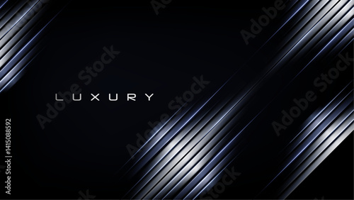 Black Luxury Premium Background. Gaming Banner. Industrial Design Poster. Cinematic Poster. Industrial Graphics. Slant Lines Metal Steel Effect.