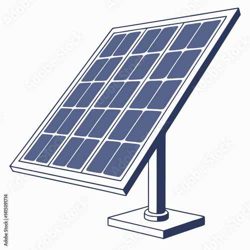 Isolated Solar Panel Illustration Clean Energy Concept Renewable Energy Technology