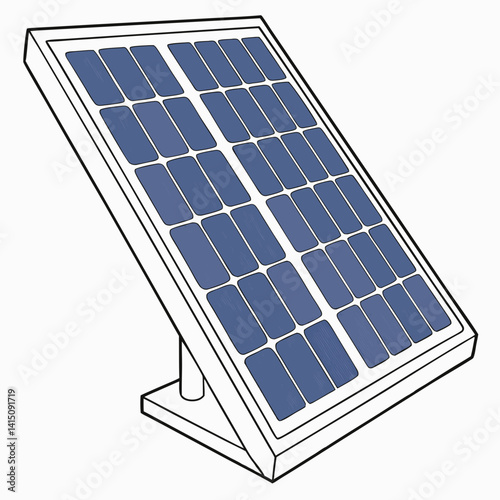 Solar Panel Illustration Representing Clean Energy And Renewable Power Source