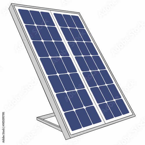 Solar Panel Illustration Renewable Energy Source On White Background