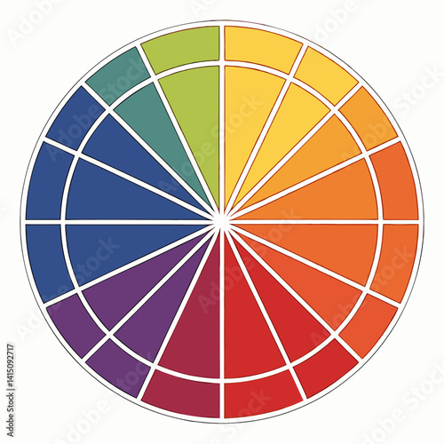 Color Wheel Illustration Showing Primary Secondary And Tertiary Colors On White Background
