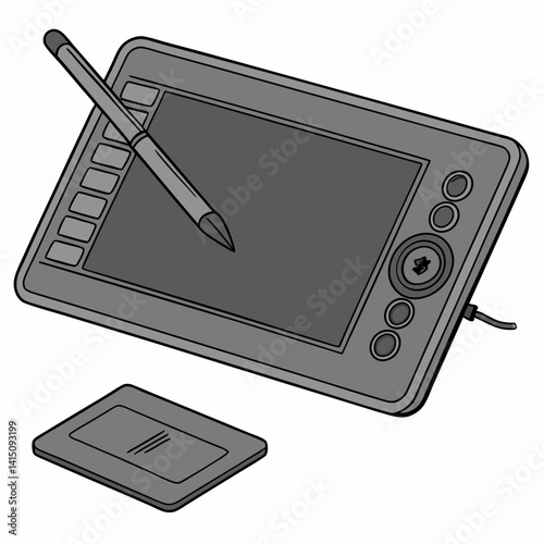 Digital Drawing Tablet With Pen And Accessories For Graphic Design Work