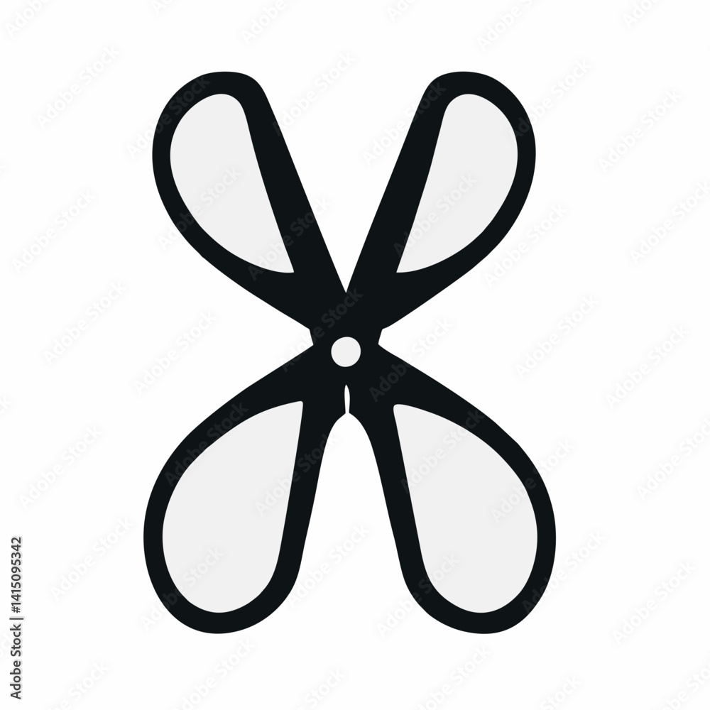 Black scissors vector, simple cutting tool icon