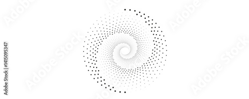 Vector dotted speed lines in vortex form. Geometric art. Segmented circle. Arc lines. Trendy design element for frame, round logo, sign, symbol, web, prints, posters, template, pattern, backdrop