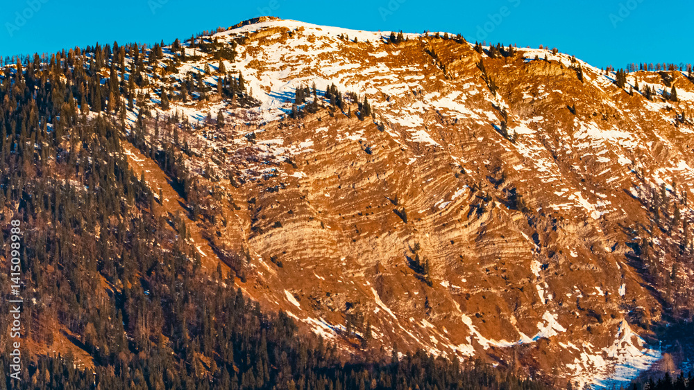 Alpine winter sunrise view near Abtenau, Salzkammergut, Salzburg, Austria