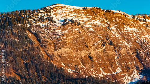Obraz na płótnie Alpine winter sunrise view near Abtenau, Salzkammergut, Salzburg, Austria w salonie