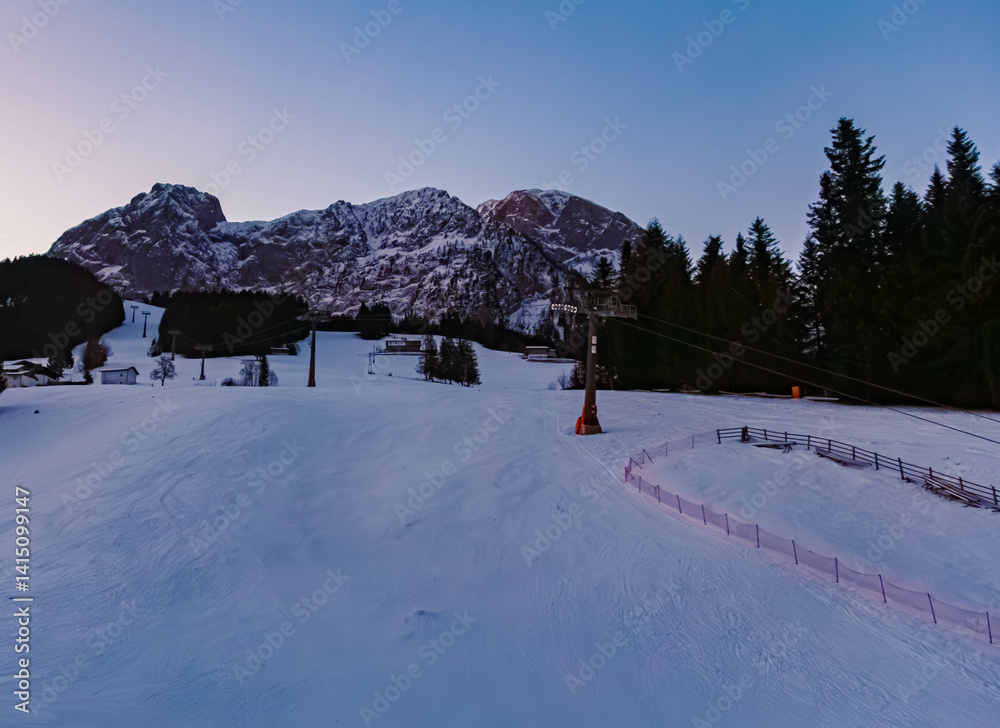Alpine winter view near Abtenau, Salzkammergut, Salzburg, Austria