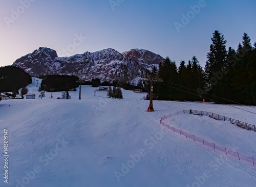 Obraz na płótnie Alpine winter view near Abtenau, Salzkammergut, Salzburg, Austria w salonie