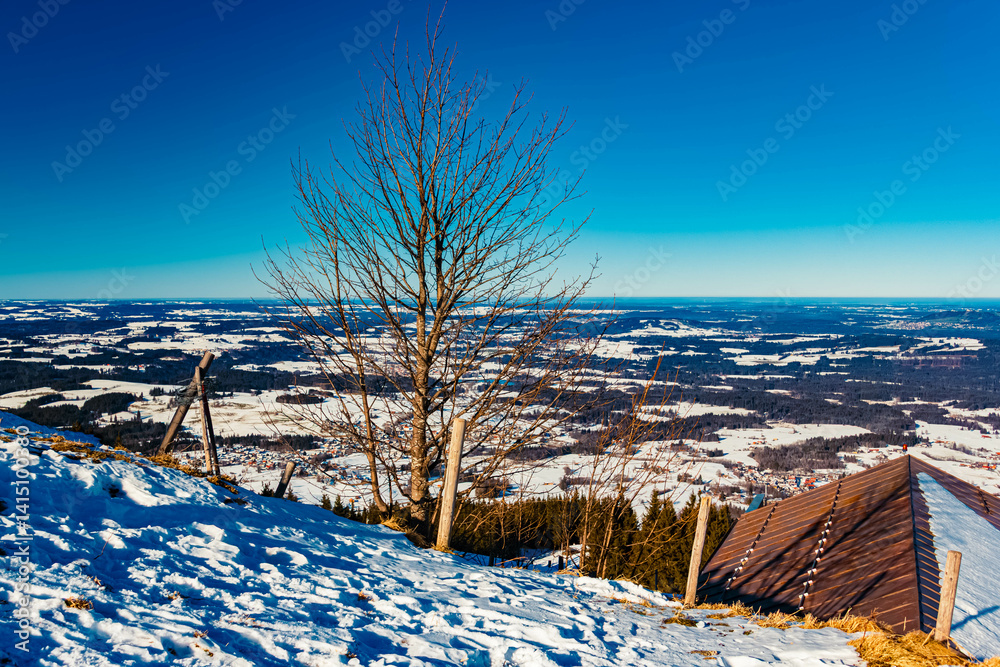 Alpine winter view at Bad Kohlgrub, Garmisch-Partenkirchen, Bavaria, Germany