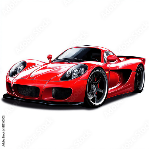 red sports car isolated