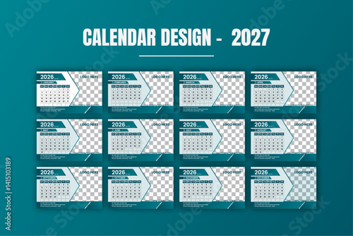 Calendar Design template set for 2027.