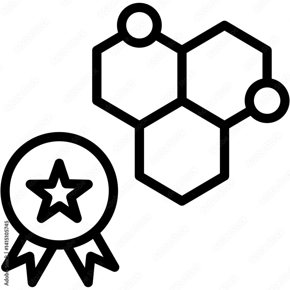 Obraz premium Peptide Perfection vector icon illustration concept