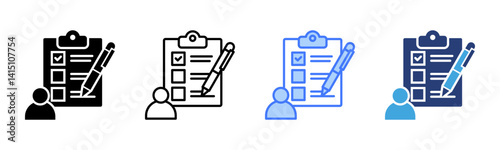 Self Assessment icon sheet multiple style collection
