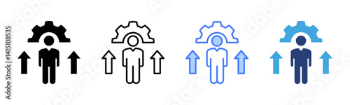 Skill Development icon sheet multiple style collection