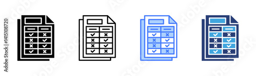 Rubric icon sheet multiple style collection