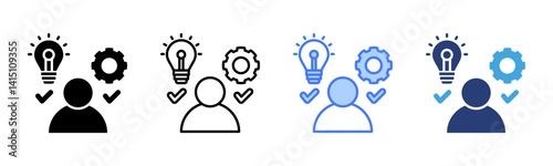 Competency icon sheet multiple style collection