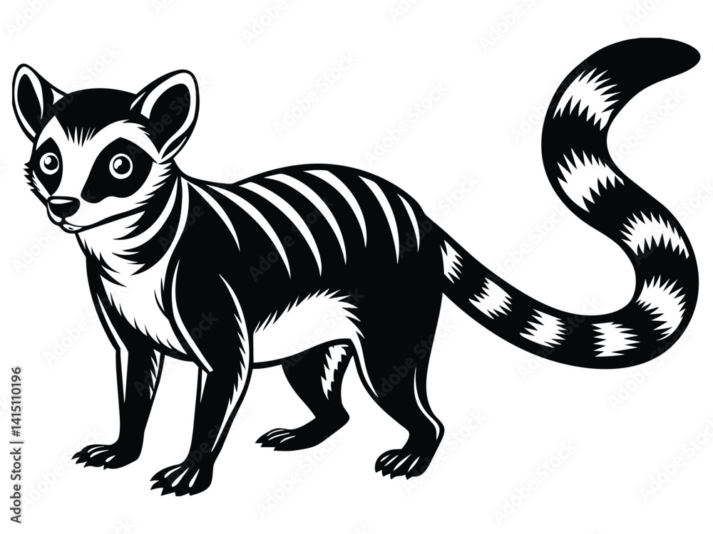 Obraz premium Cute archaeoindris vector illustration of a wild mammal