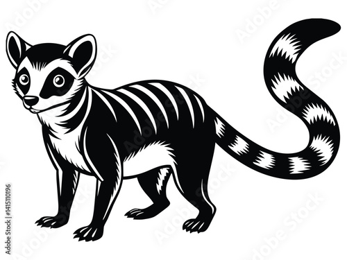 Cute  archaeoindris  vector illustration of a wild mammal