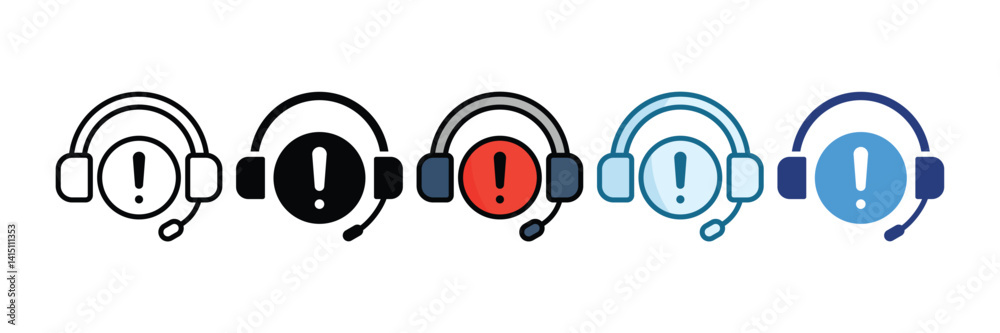 Support Icon Set Multiple Style Collection