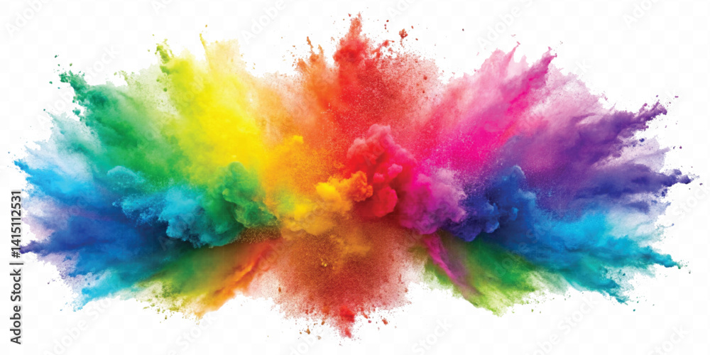 realistic holli festival colour explosion isolated on white background realistic holli festival colour explosion isolated on white background