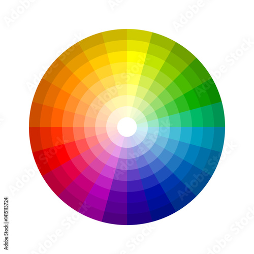 classic color theory wheel design vector isolated on transparent background