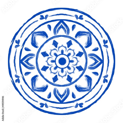 Hand drawn floral design round frame with textured line. botanical, natural theme. for decoration, wallpaper, background, home decor, ceramic, fabric, tile. flower style.
