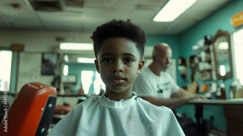 Boy Haircuts in barbershop	

