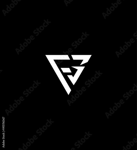 Free Download Abstract Triangle Logo Design Interlocked FB Letters, Modern, Bold, Minimalist, Geometric, White - GFXLoad