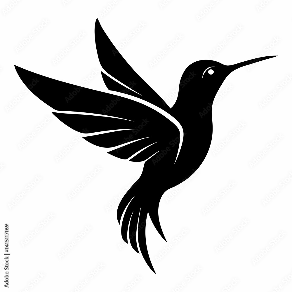 Obraz premium Classic Hummingbird Silhouette Logo