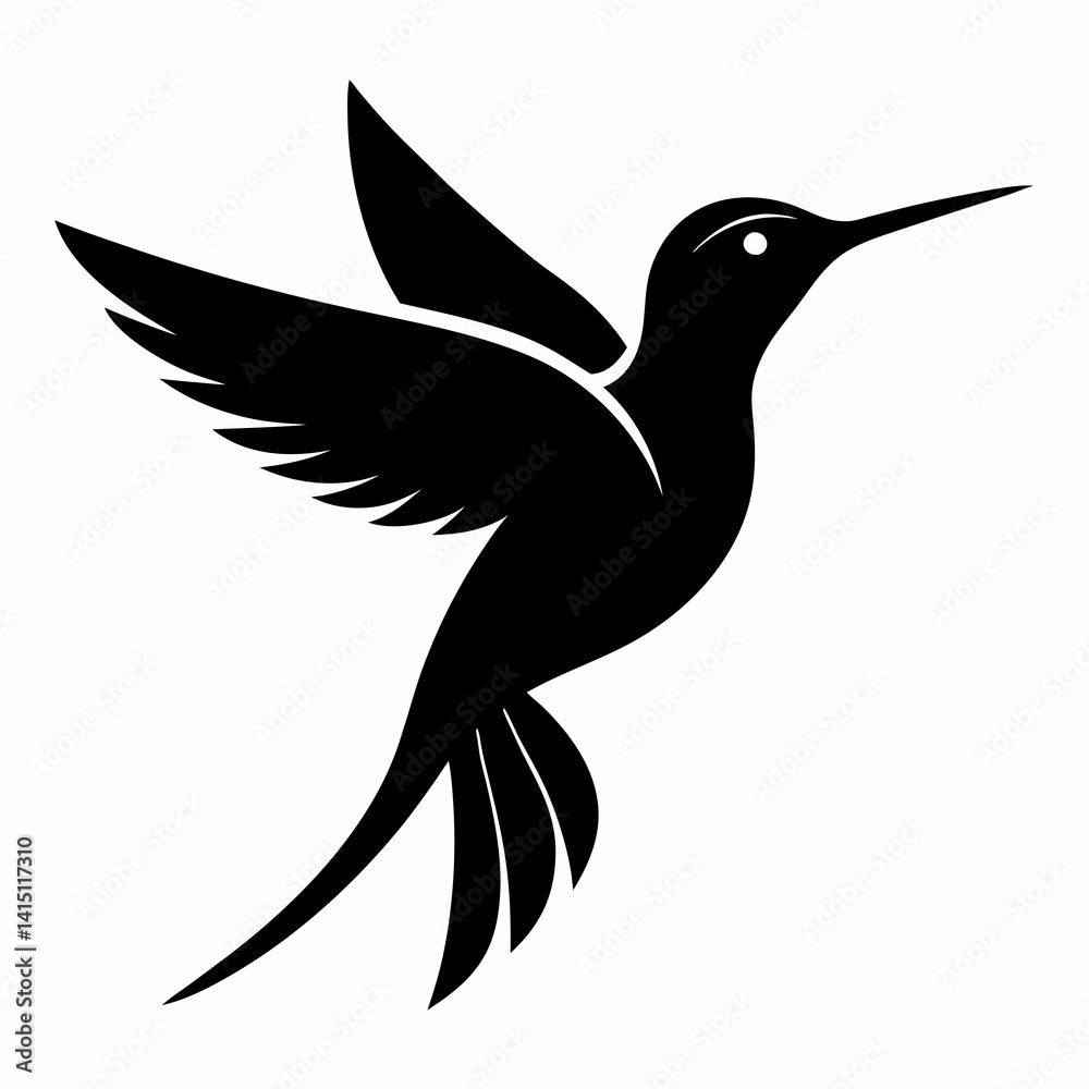 Obraz premium Classic Hummingbird Silhouette Logo