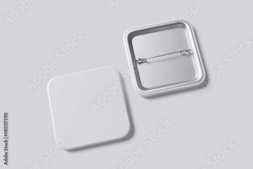 Square Pin white with grey background color for mockup template