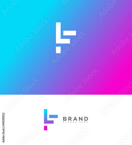Modern Abstract Letter FL or LF Logo Design Gradient Brand Identity