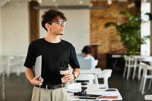 Εκτύπωση καμβά Creative atmosphere in a modern co working space filled with professionals and c