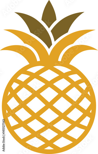 Pineapple Vector Icon – Colored Silhouette of Tropical Fruit vector illustration of a pineapple